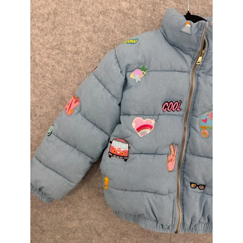 Lola + The Boys Cool Love Blue Puffer Jacket Kids Size 8